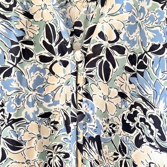 Veronica Beard Riggins Floral Silk Button Front Shift Dress- Size 0 (XS) - Picture 5 of 13